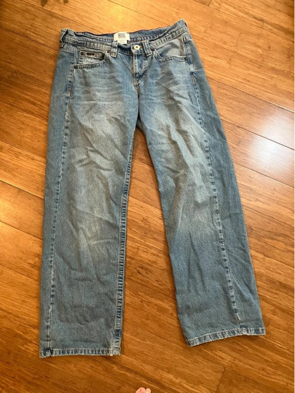 BDG Urban Outfitters Womens 31x34 Jeans Light Wash Baggy Curved Seam Wide Leg